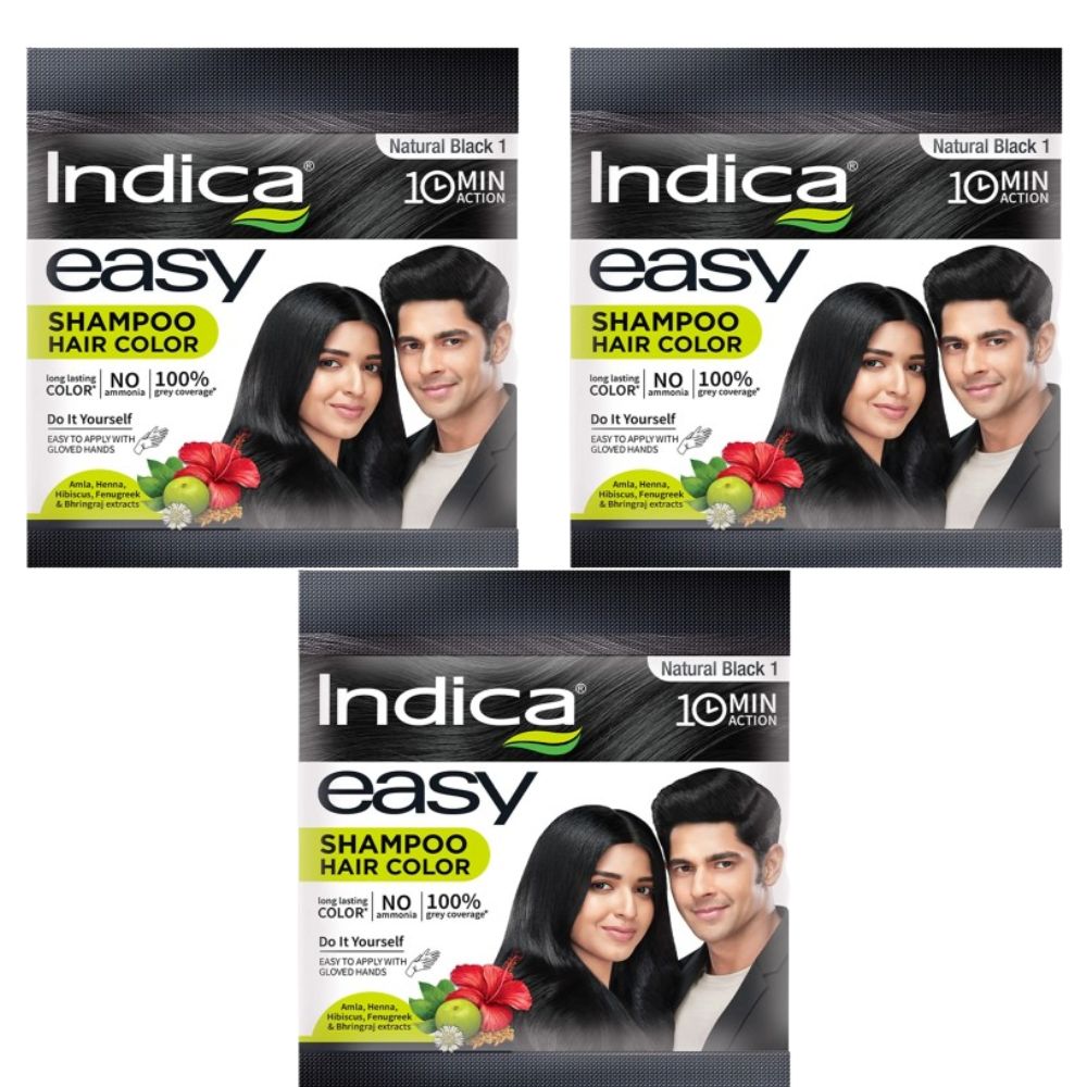 Indica Easy Hair Color Shampoo Natural Black