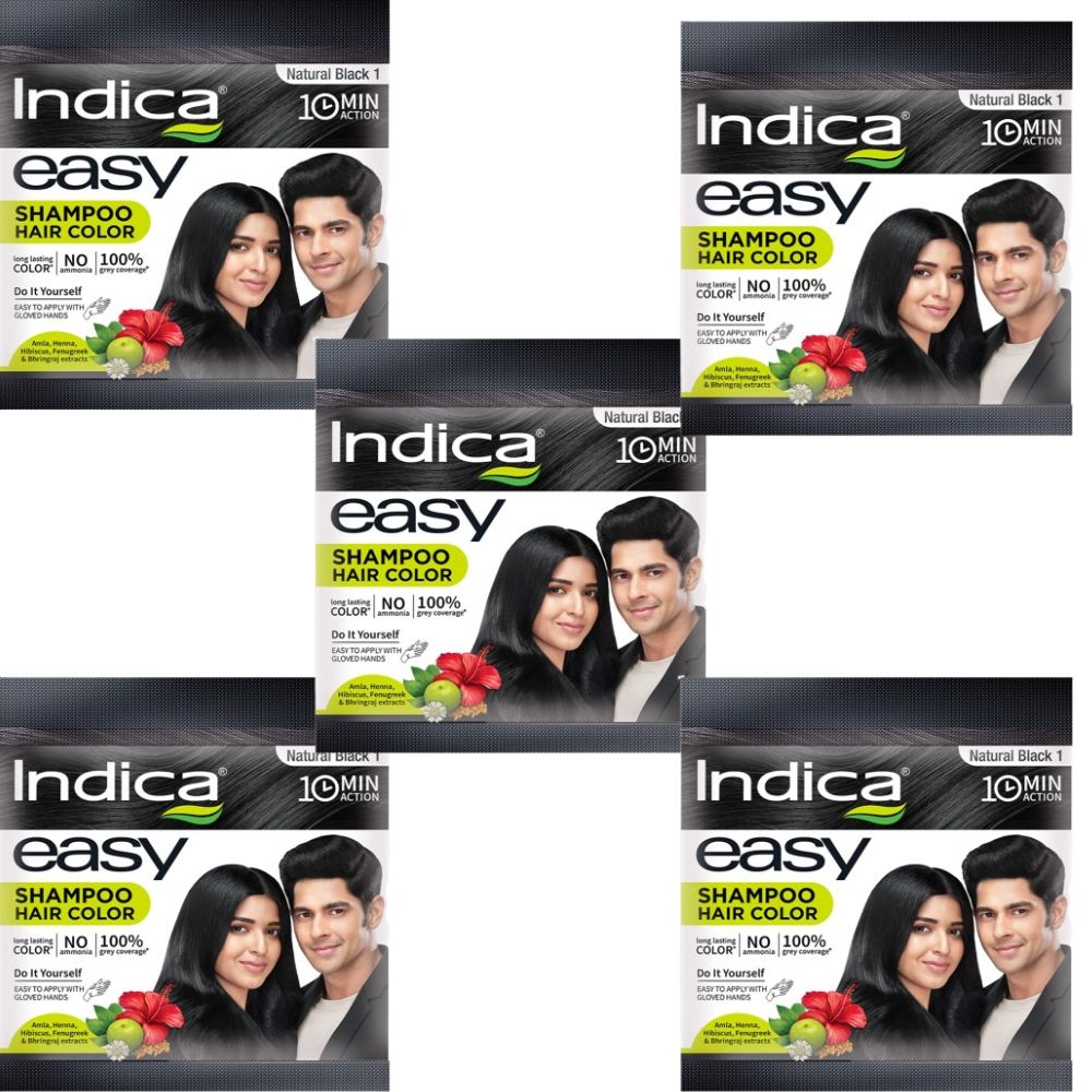 Indica Easy Hair Color Shampoo Natural Black