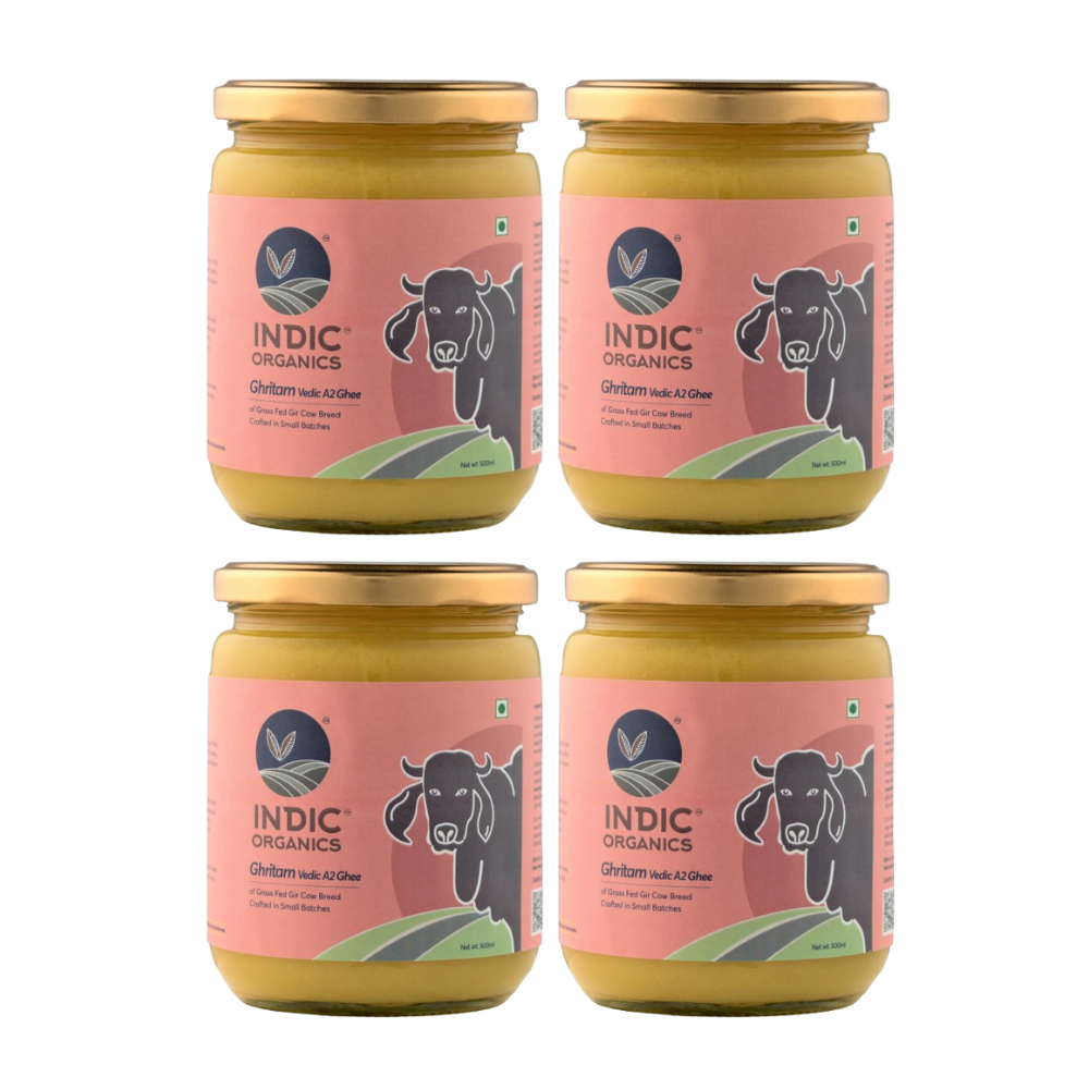 Indic Organics Gir Cow's A2 Ghee | Desi Gir Cow Ghee | Premium and Organic Desi Ghee