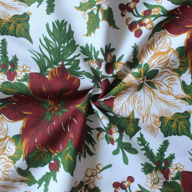 Airwill Cotton Floral Pattern 2 Seater Table Cloth - Maroon Main Image