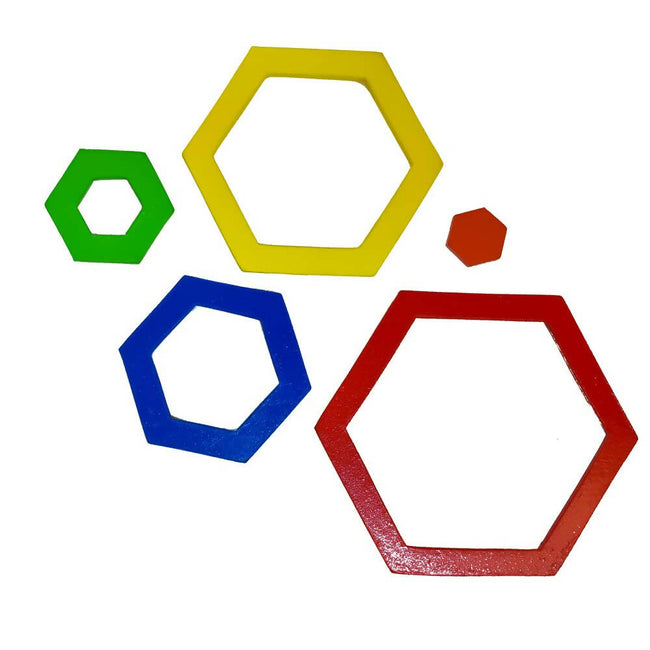 iLearnngrow Hexagon puzzle - Size and Shape Sorter Fun Activity for Your Kids Wooden Toys for 2-12 years Unisex Kids I hexagon puzzle for kids Main Image