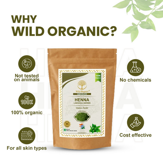 Wild Organic Henna Hair Colour Powder For Smooth Hair Pack Main Image