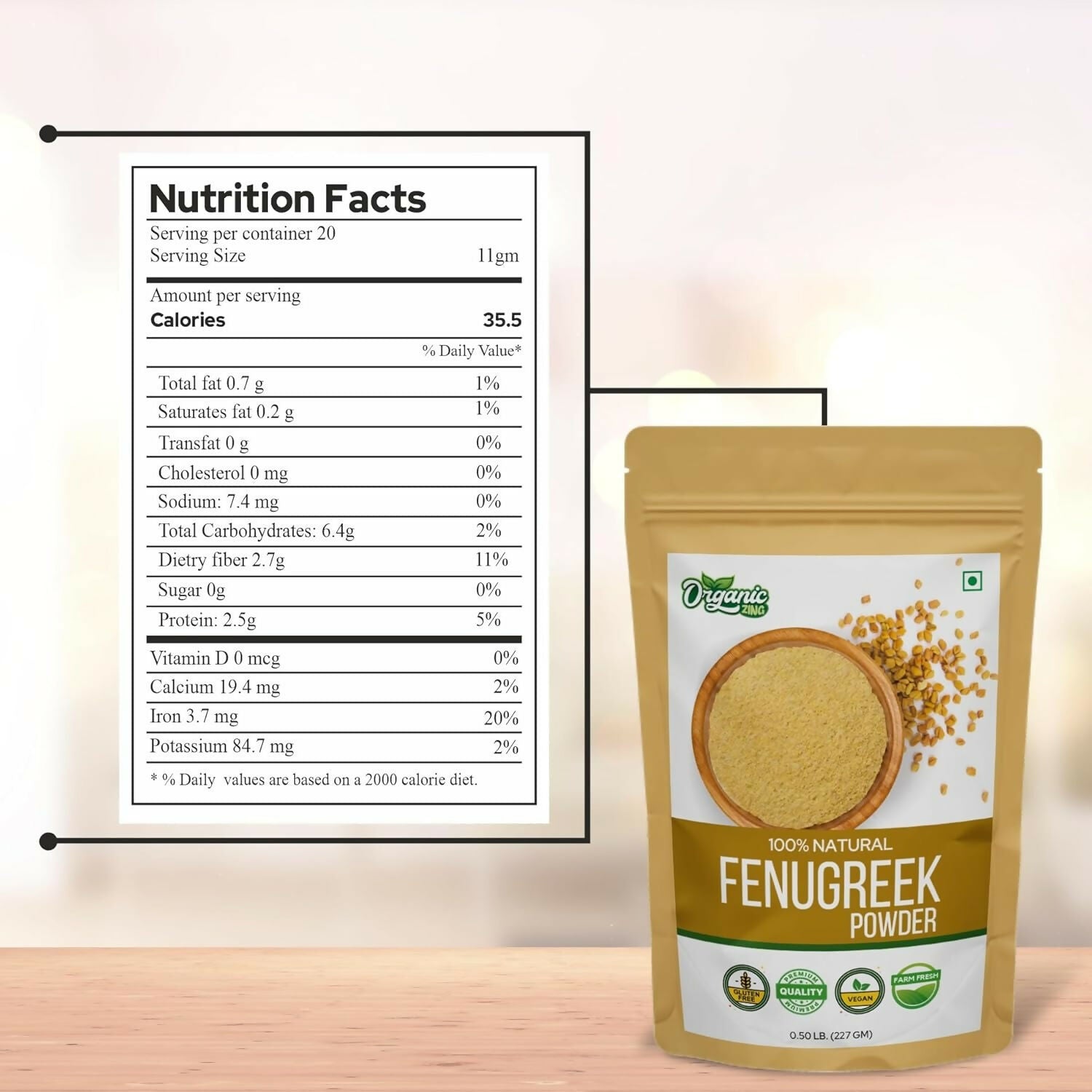 Organic Zing Fenugreek Powder