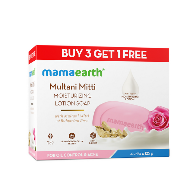 Mamaearth Multani Mitti Moisturizing Lotion Soap (Buy 3 Get 1 Free) - Limited Time Offer Hover Image