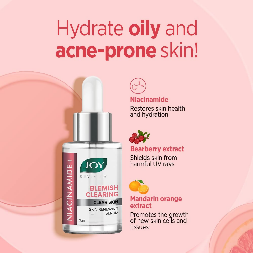 Joy Skin Renewing Niacinamide Face Serum For Clearing Skin Blemishes & UV Protection