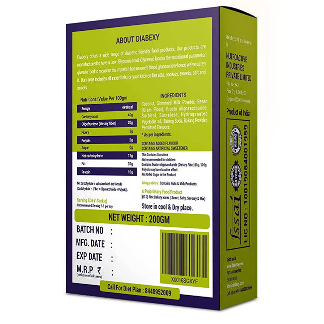 Diabexy Coconut Cookies Sugar Control for Diabetes Main Image