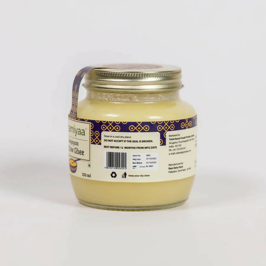 Gramiyaa Kangeyam A2 Cultured Cow Ghee | 100% Desi Ghee | Pure & Organic Ghee