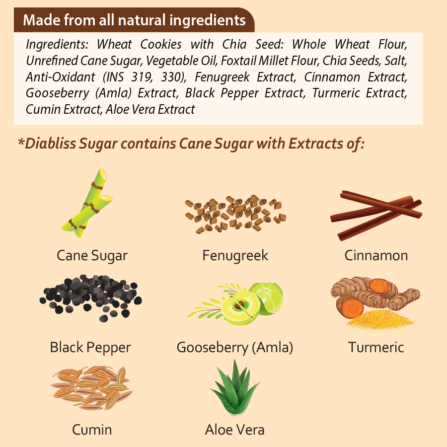 Diabliss Diabetic Friendly Millet Cookies with Chia Seeds