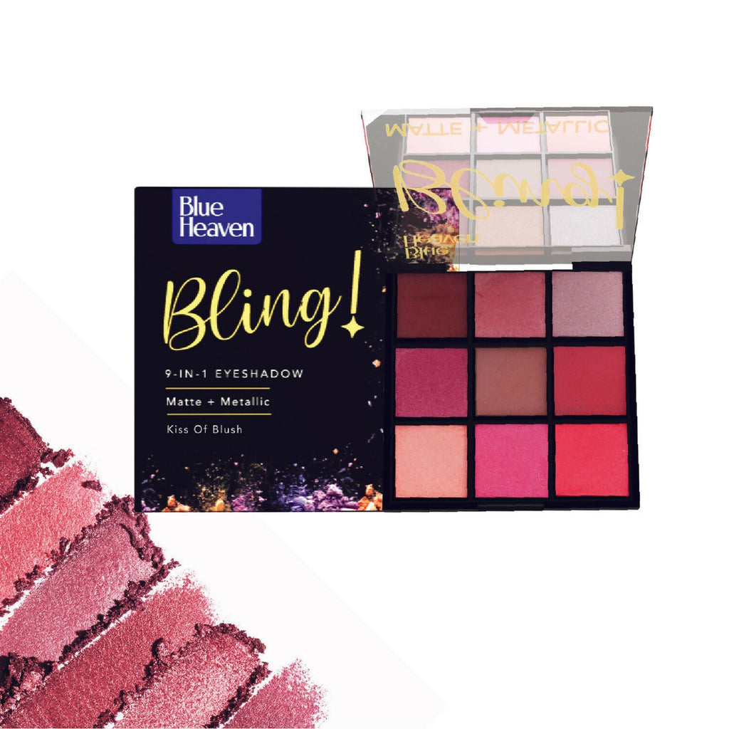Blue Heaven Bling 9 In 1 Eyeshadow Palette - Kiss Of Blush