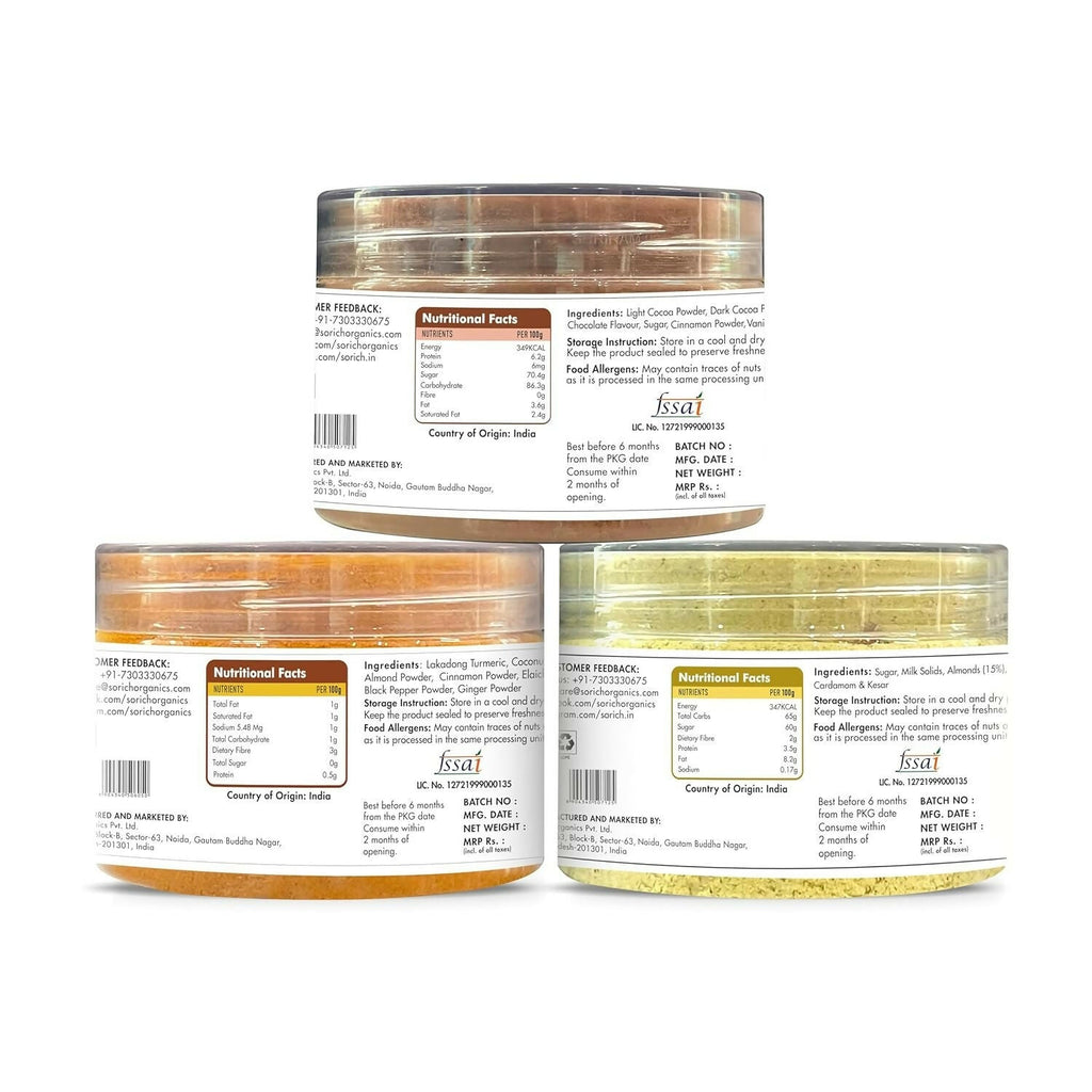 Sorich Organics Chocolate Badam Milk Golden Latte Jars Combo