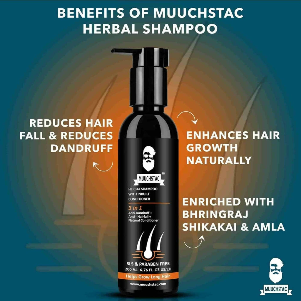 Muuchstac Herbal Shampoo With Anti-Dandruff & Anti-Hairfall Solution
