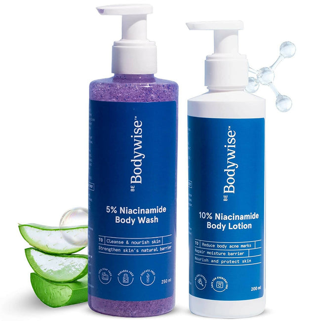 BeBodywise 5% Niacinamide Body Wash & 10% Niacinamide Body Lotion Hover Image