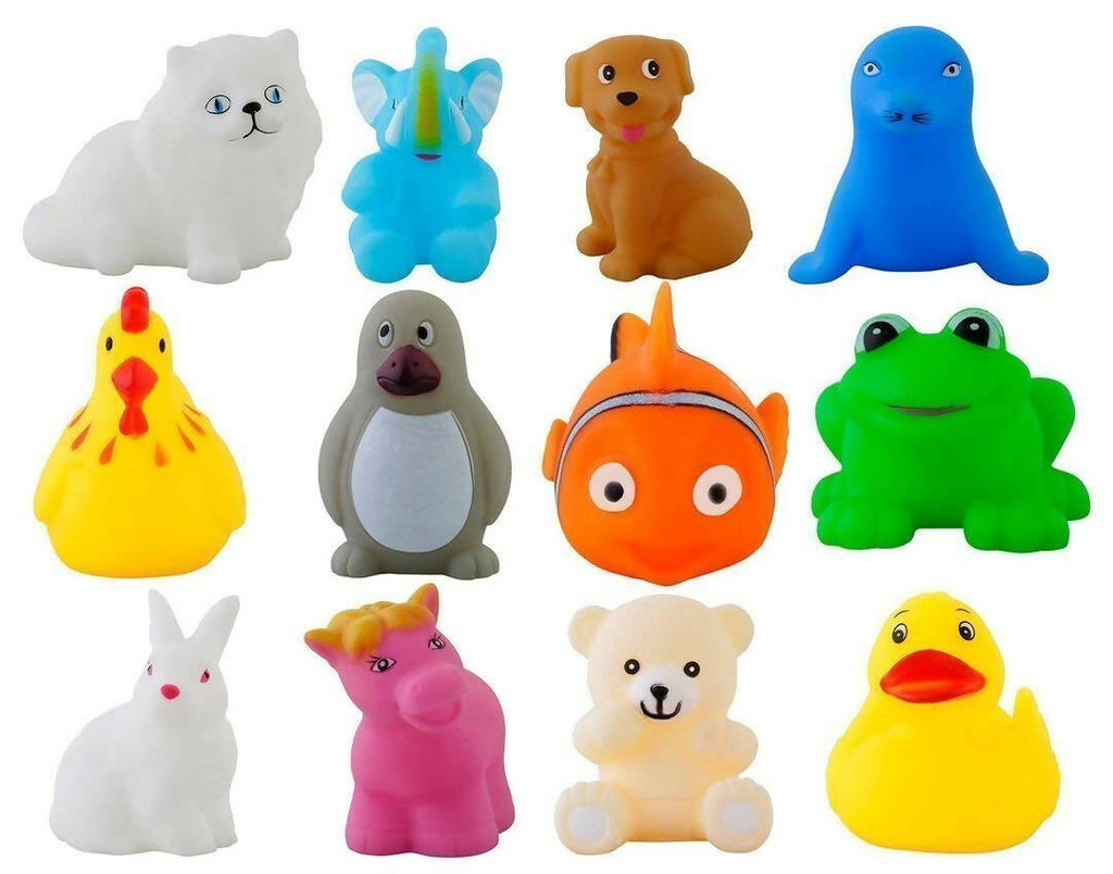 Cable World Plastic Baby Bath Chu Chu Colorful Animal Shape Toy (Multicolor, Multi Design)