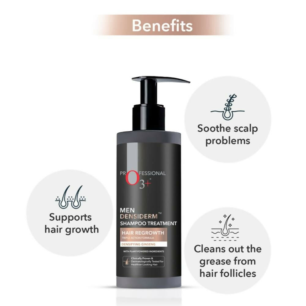 Professional O3+ Men Densiderm Anti Hair Loss Shampoo For Dense Hair & Regrowth