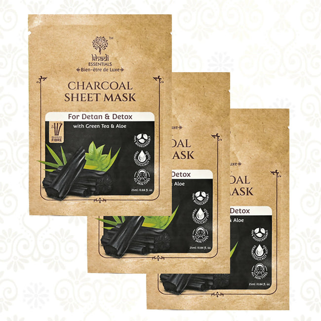 Khadi Essentials Charcoal Serum Sheet Mask Hover Image