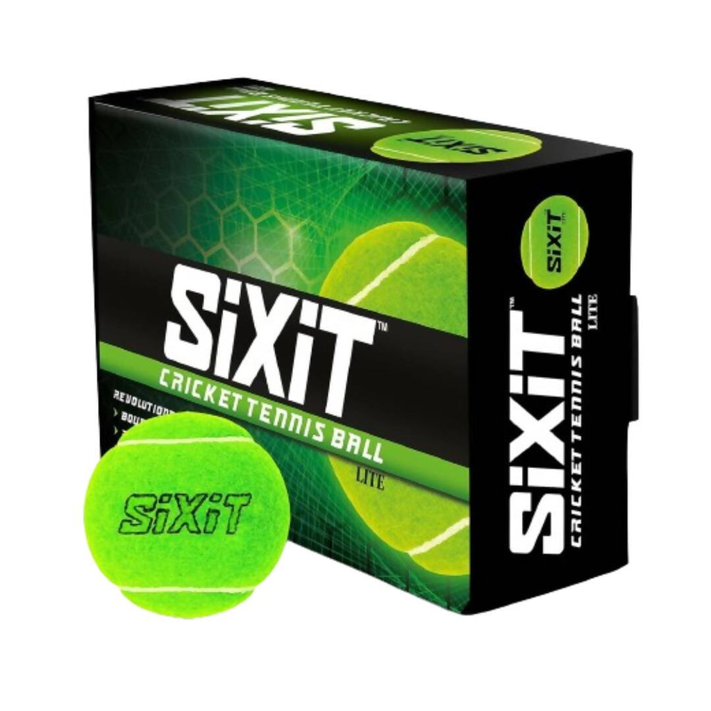 Sixit Lite Cricket Tennis Ball - Green (Pack of 6)