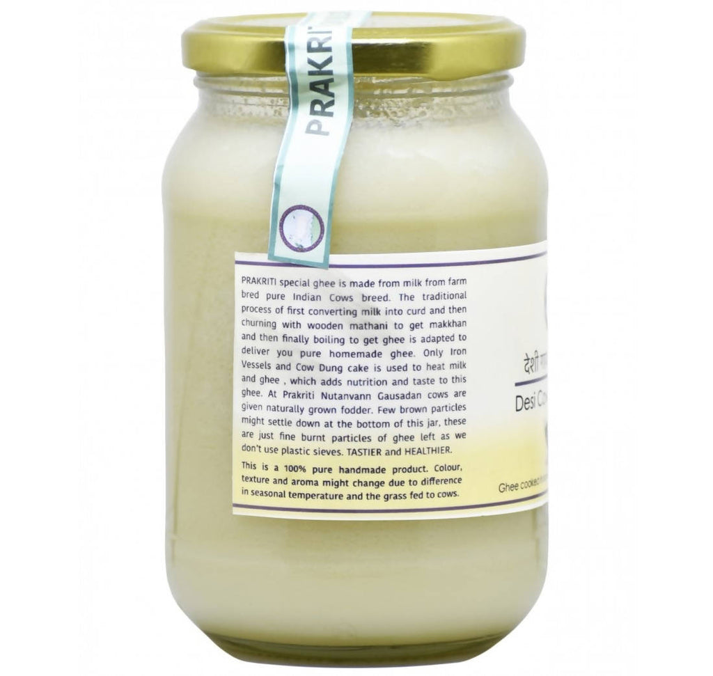 Prakriti Desi Cow Bilona Ghee | Organic Desi Cow Ghee | Pure organic ghee, traditionally-churned, chemical-free, granular ghee, nutritious by nature