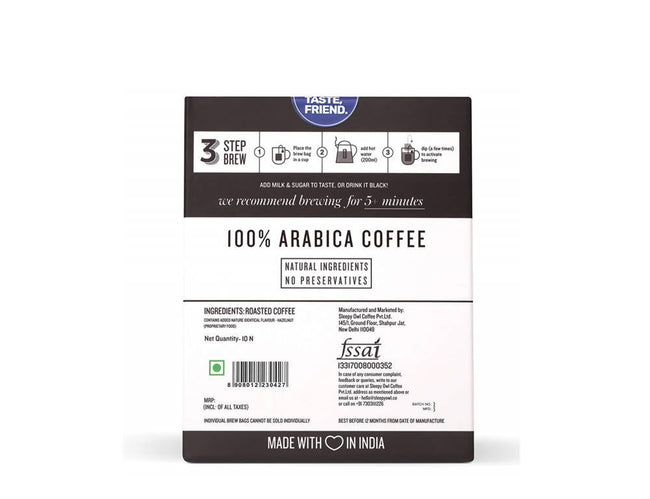 Sleepy Owl Coffee Hazelnut Hot Brew Bags Main Image