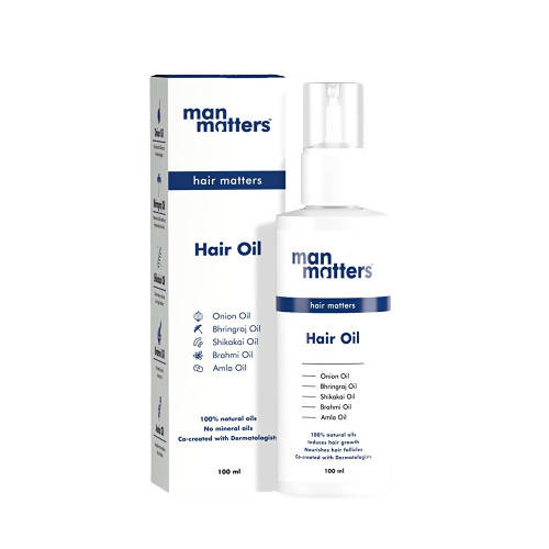 Man Matters Hair Oil for Men With Bhringraj, Onion, Amla, Shikakai & Brahmi Oil.