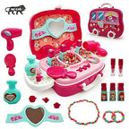 Sardar Ji Ki Dukan Beauty Make Up Case And Cosmetic Set Suitcase With Makeup Accessories For Children Girls- Pink,Plastic,Pack Of 1 Set
