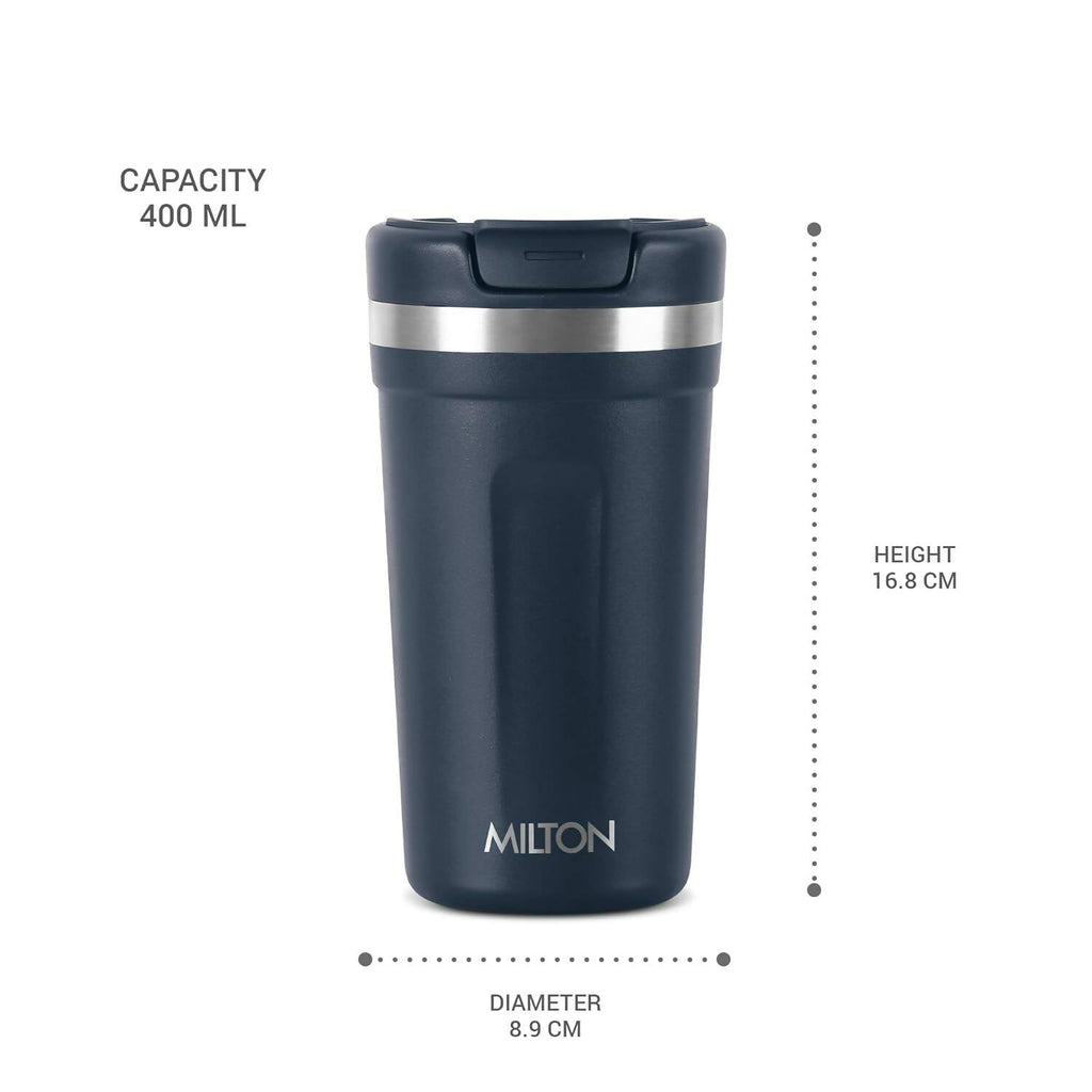 Milton Corral Thermosteel Insulated Coffee Mug Tumbler - 400ml (Navy Blue)