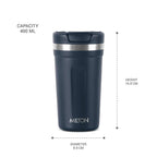 Milton Corral Thermosteel Insulated Coffee Mug Tumbler - 400ml (Navy Blue)