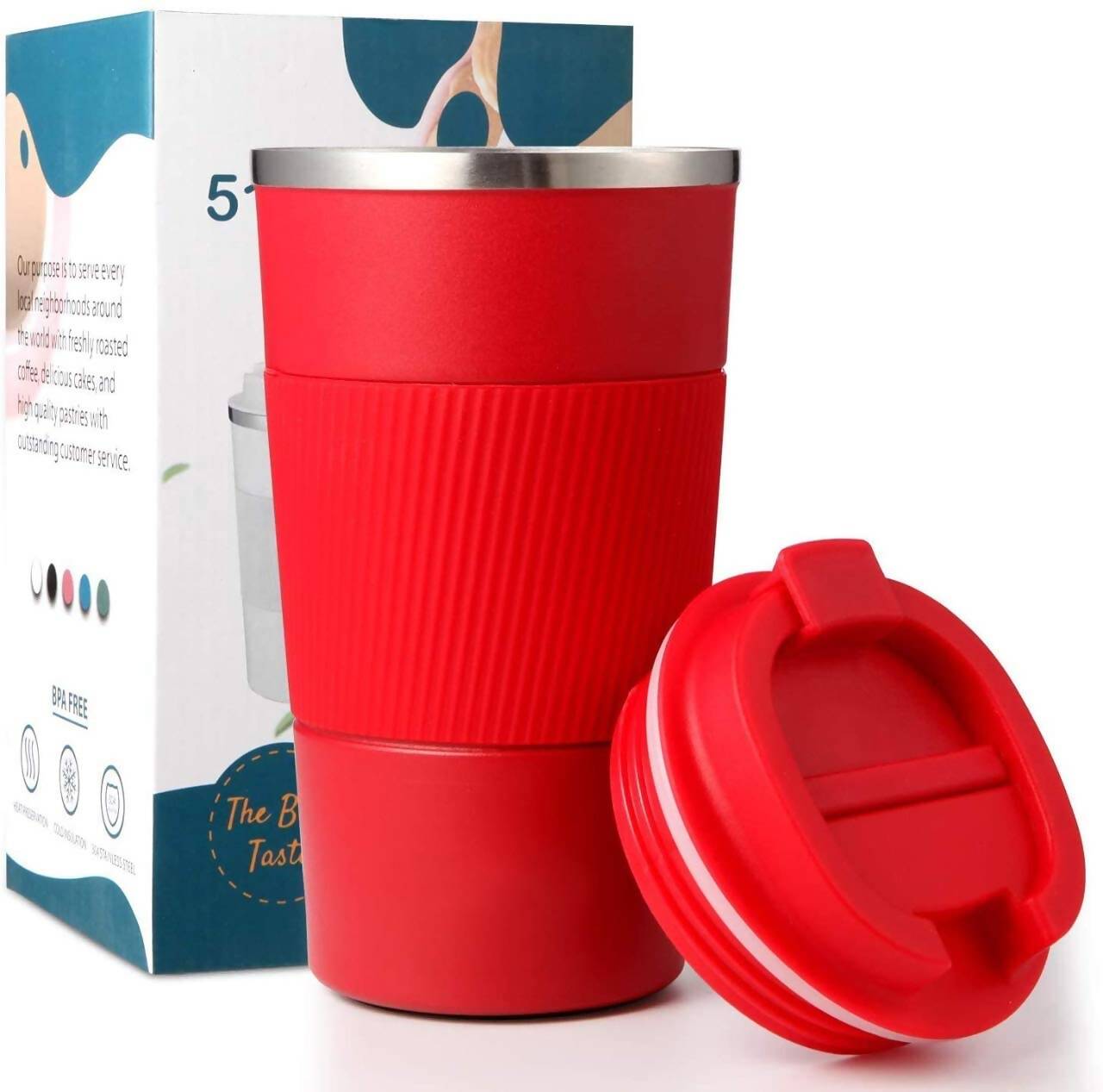 Wosta Insulated Travel Coffee Mug Tumbler 2.0 - 510ml (Red)