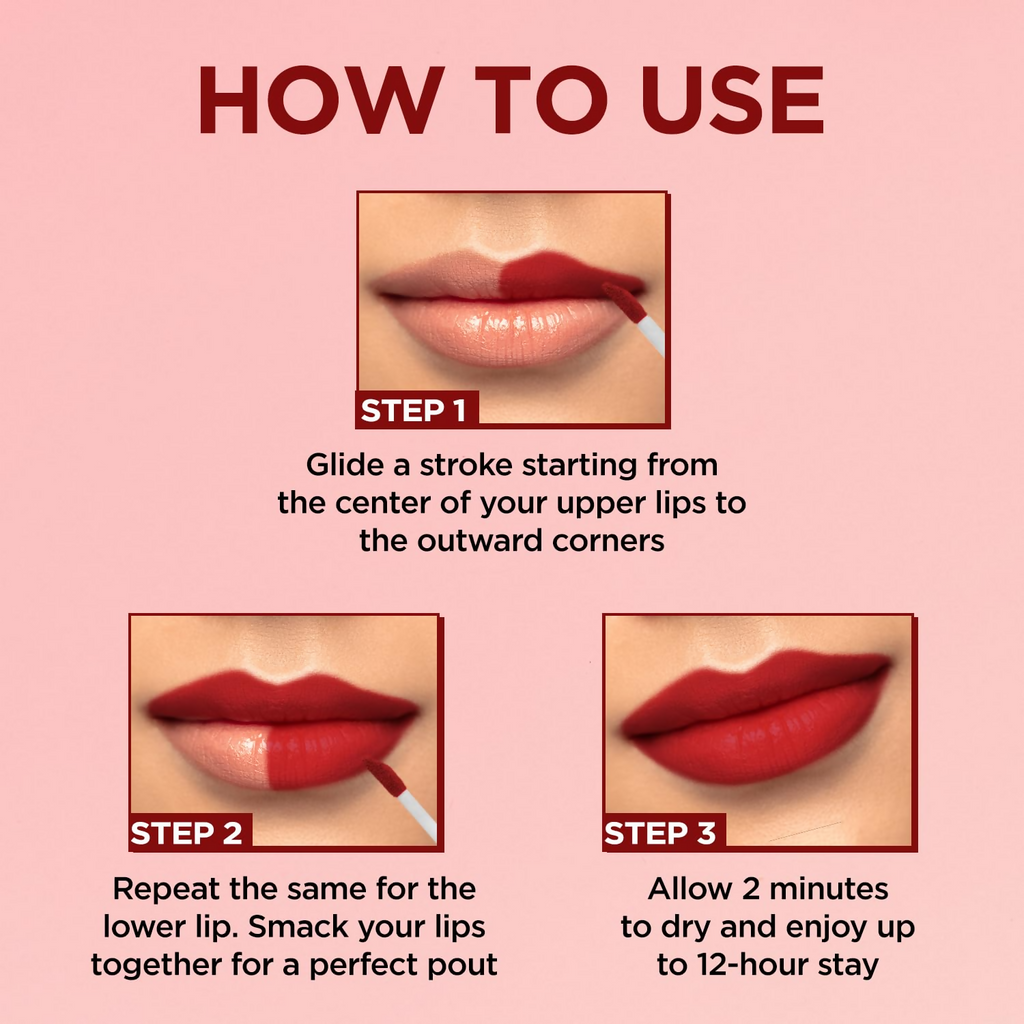 Enn Semi Matte Red Liquid Lipstick - Sangria Red