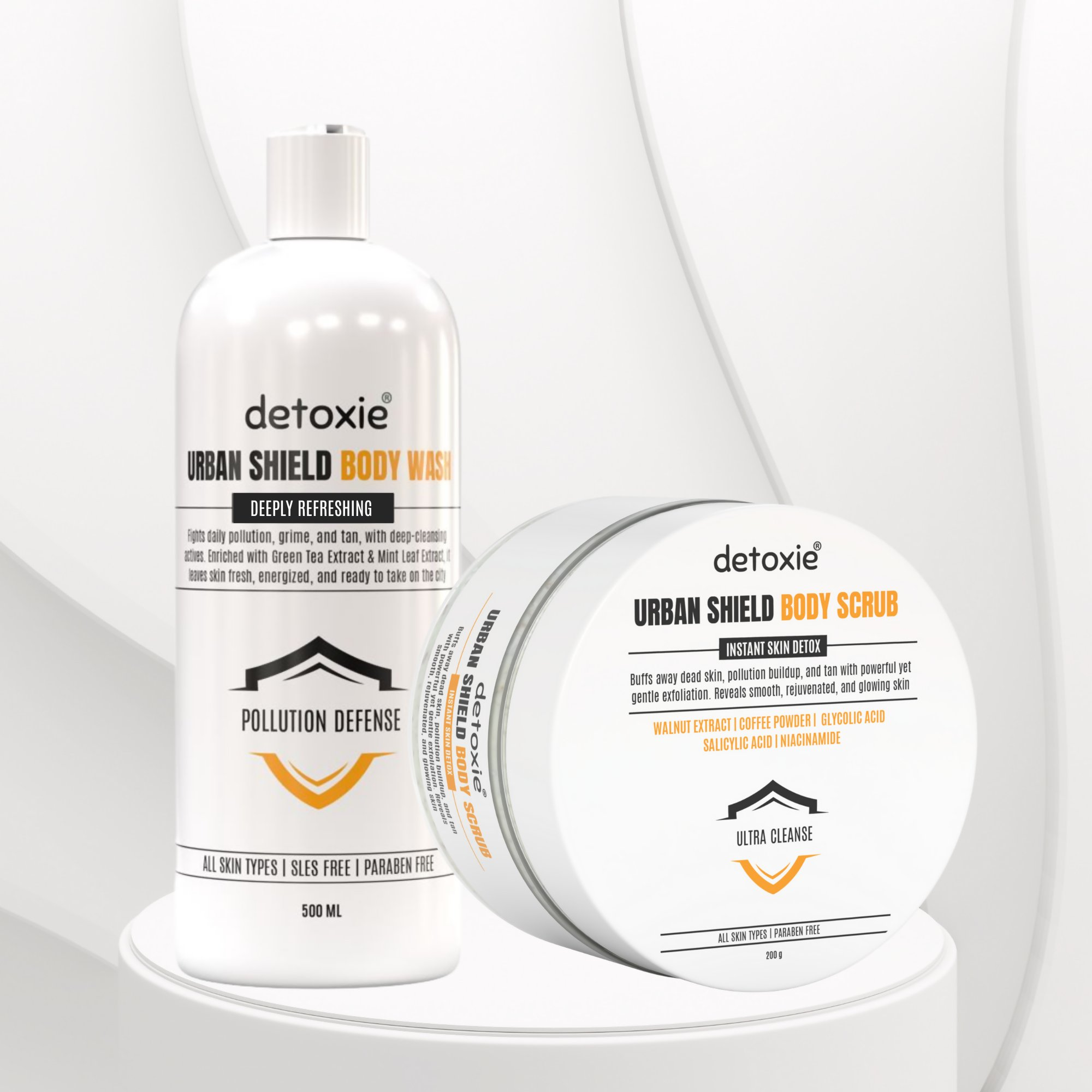 Detoxie Body Wash & Body Scrub Combo - Urban Shield