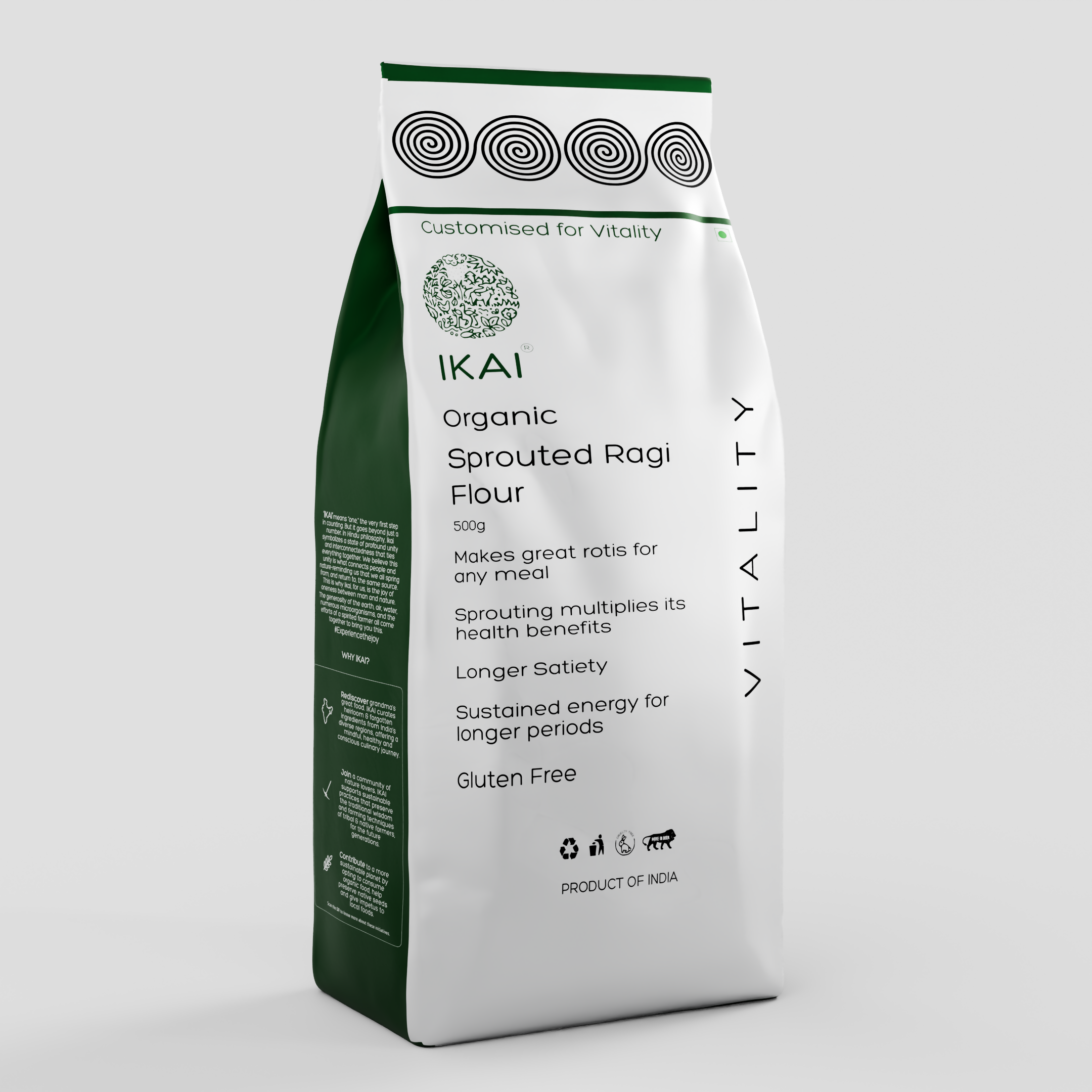 IKAI Organic Sprouted Finger Millet/Ragi Atta