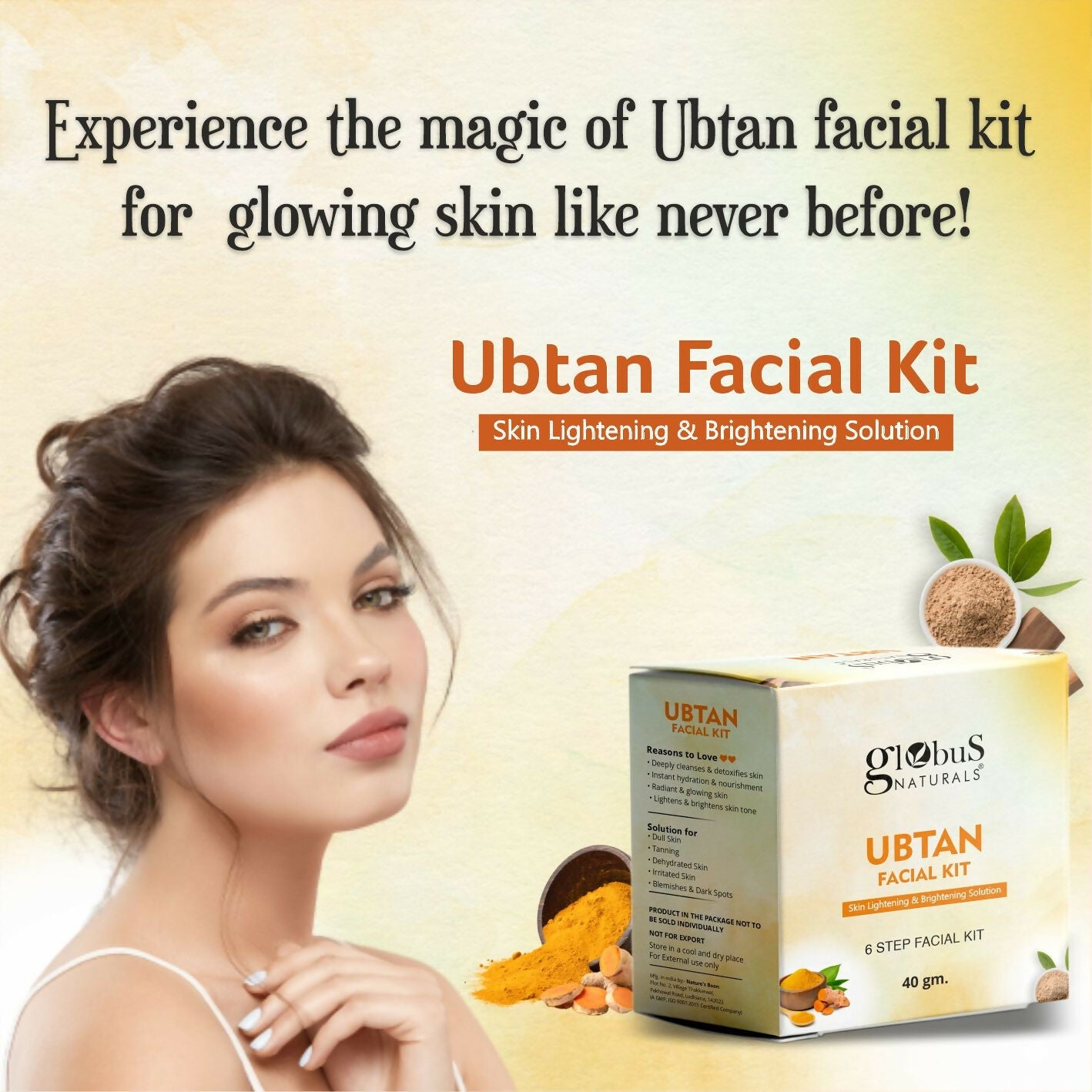 Globus Naturals Brightening Ubtan 6 Step Facial Kit