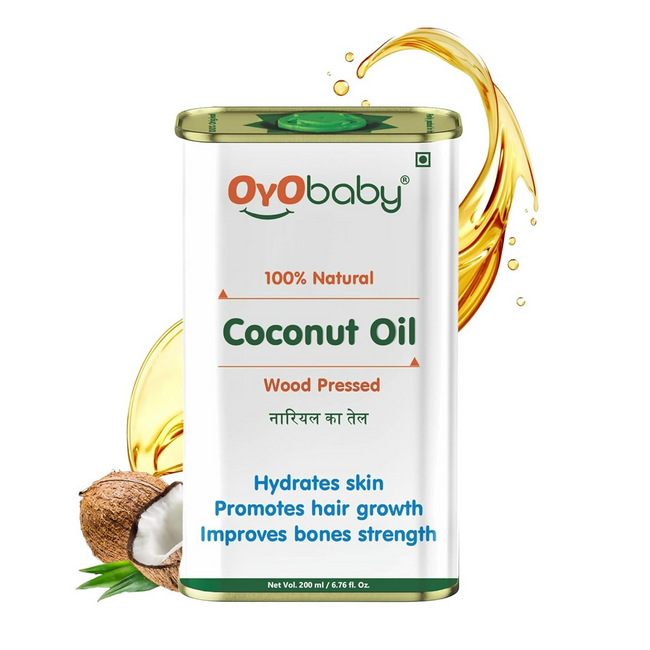 Oyo Baby 100% Natural Baby Oil For New Born Wood Pressed Coconut Baby Hair Oil Hover Image