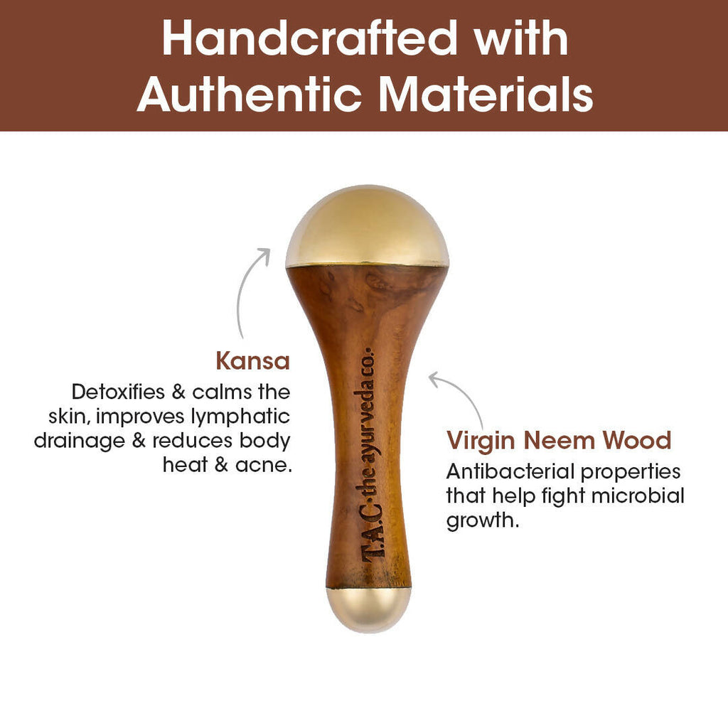 TAC - The Ayurveda Co. Kansa Wand Dual Purpose Massager Tool for Face & Body