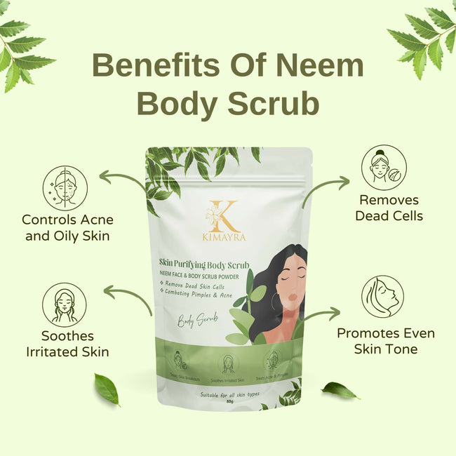 Kimayra Natural Neem Skin Purifying Face & Body Scrub For Acne, Pimple-Free Clear Skin Main Image