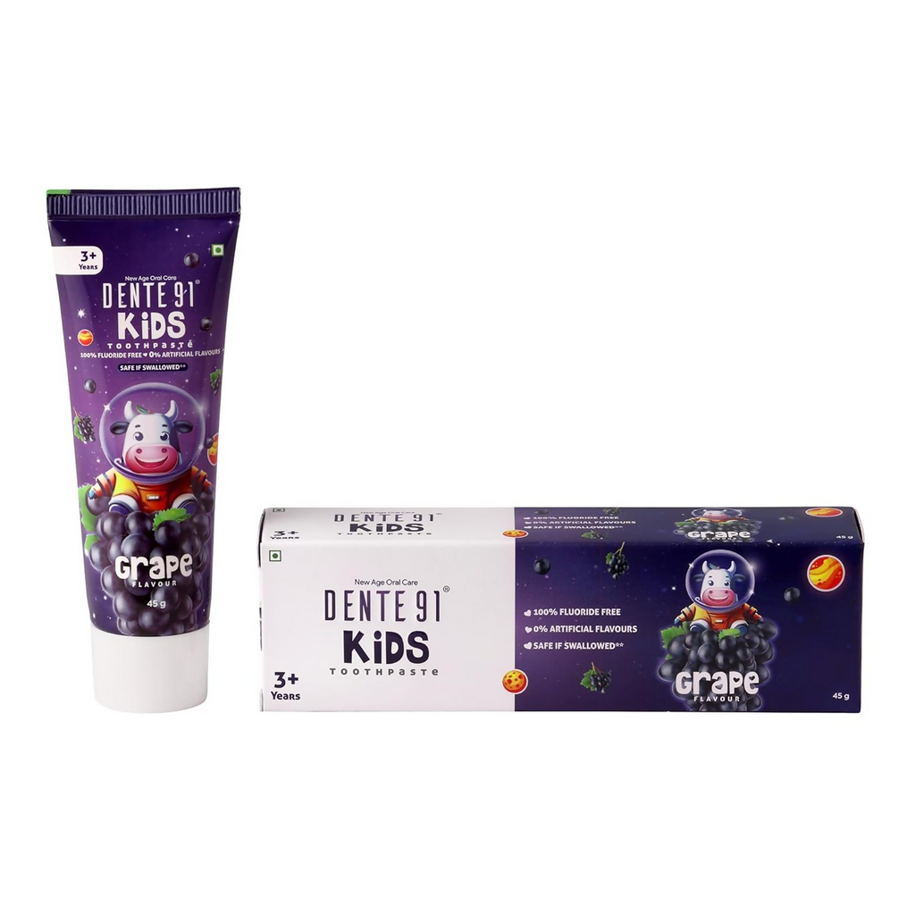 Dente91 Kids Toothpaste Protects Against Dental Caries & Hypersensitivity Fluoride Free Grape Flavour