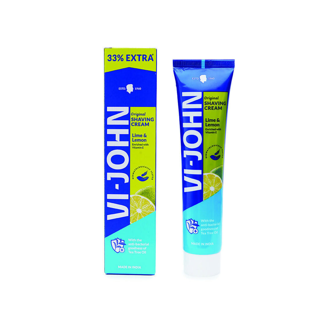 VI-JOHN Dermatologically Tested Vitamin-E enriched Anti Bacterial Lime & Lemon Shaving Cream