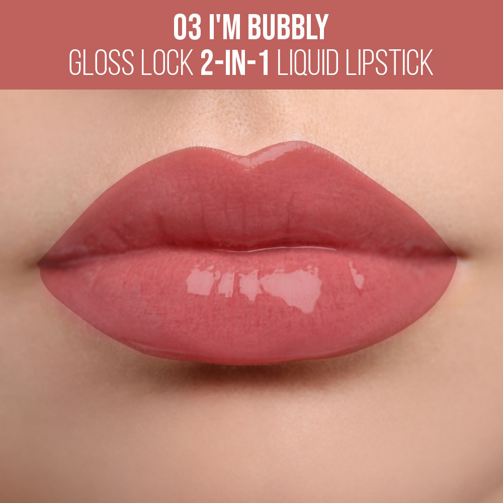 Staze 9To9 Gloss Lock 2-In-1 Liquid Lipstick - 03 Im Bubbly