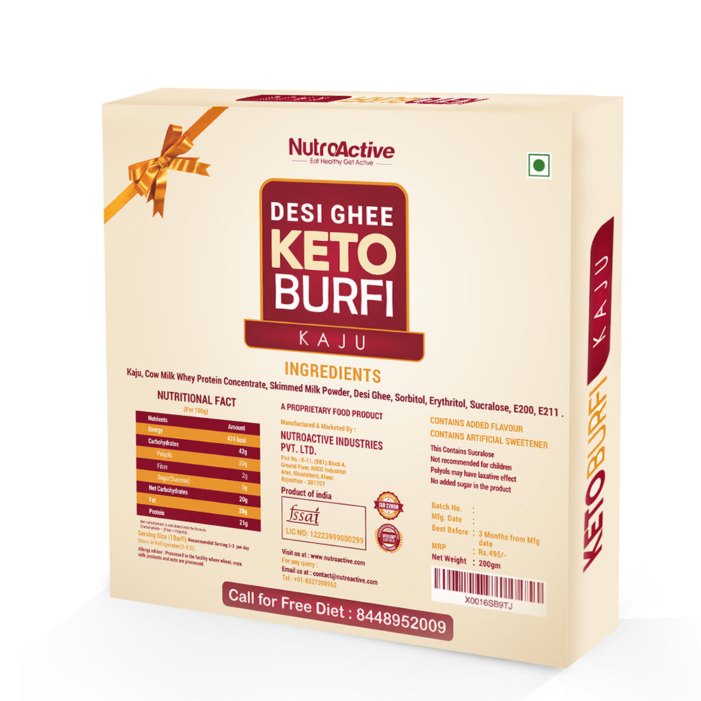 NutroActive Desi Ghee Keto Kaju Barfi