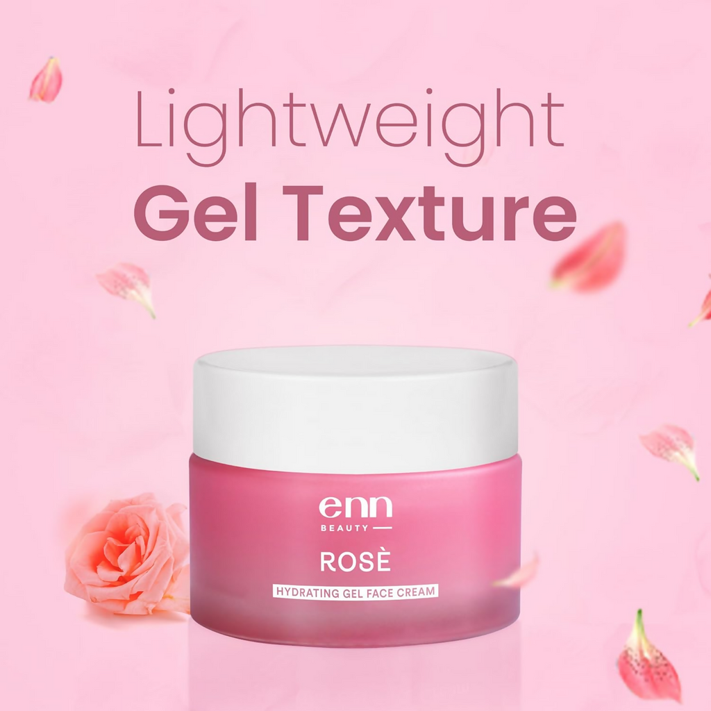 Enn Rose Ultra Light Hydrating Gel Face Cream Moisturizer For Soft & Glowing Skin With Rose Oil