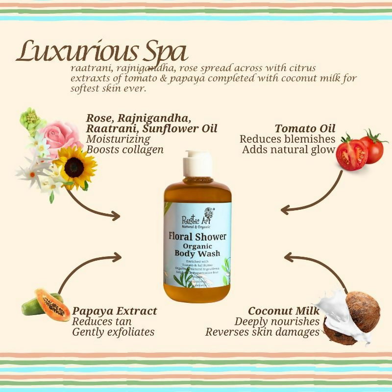 Rustic Art Organic Floral Shower Body Wash