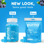 Purna Gummies Biotin Blueberry Flavour Gummies with Vitamin B 12 for Stronger Hair and Nails