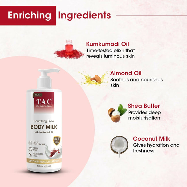 TAC - The Ayurveda Co. Nourishing Glow Body Milk with Kumkumadi Oil Main Image