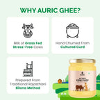Auric A2 Bilona Desi Cow Ghee - Pure Brijwasi Ghee - Bilona Curd Churned