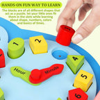 Matoyi Wooden Colorful Owl Clock With Magnetic Blocks