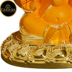 Tamas Gold-Polished Gaj Karna Ganesh Idol Orange & gold Color