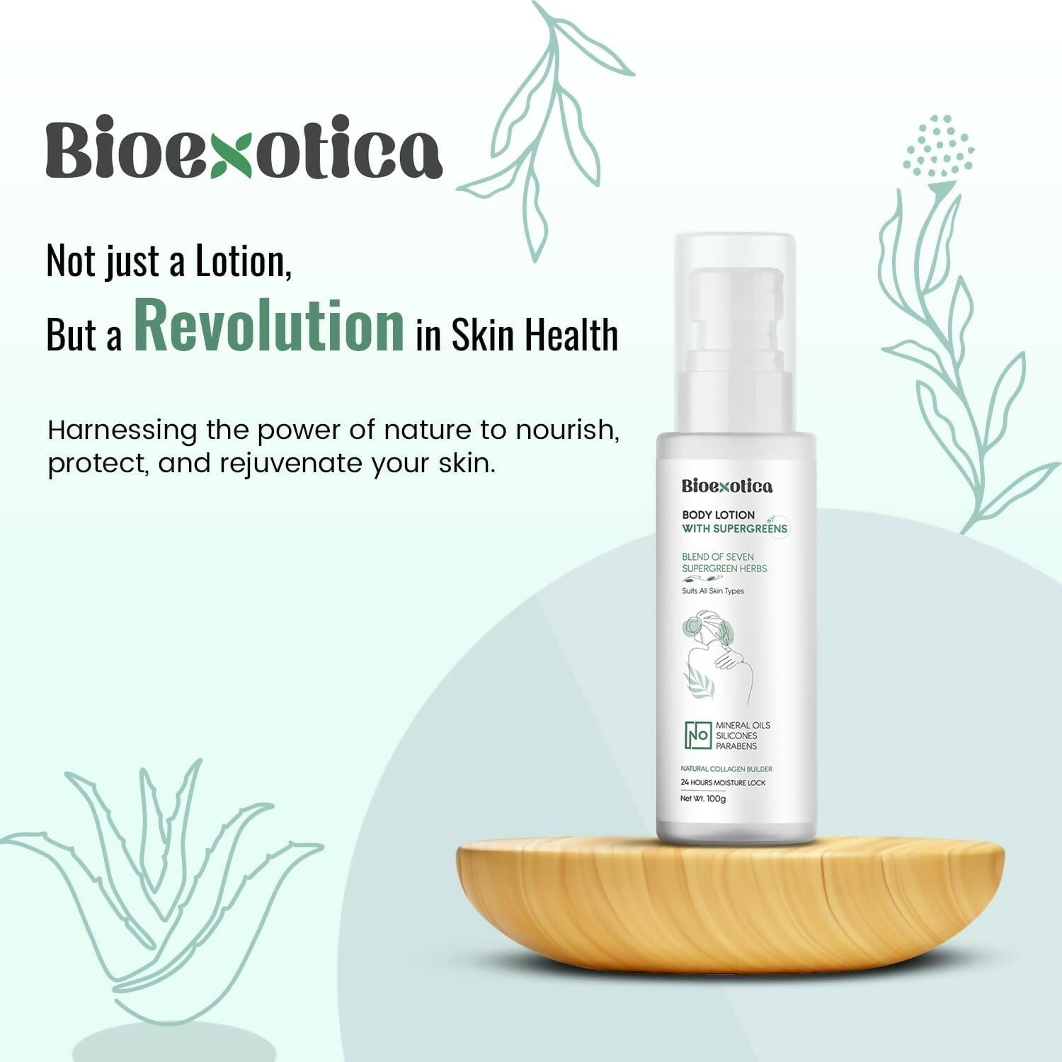 Bioexotica Body Lotion With Seven herbs For 24 hours Moisture Lock
