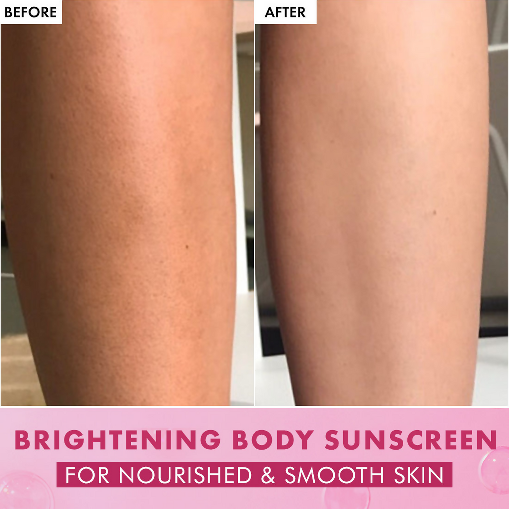 mcaffeine Brightening Raspberry Rush Serum Body Lotion SPF 50 PA+++