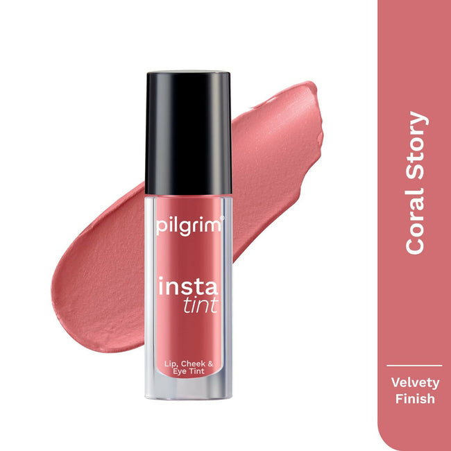 Pilgrim 3 In 1 Lip, Cheek And Eye Tint With Goodness Of Spanish - Coral Story - 02 Main Image