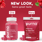 Purna Gummies Biotin Cranberry Flavour Gummies with Vitamin B 12 for Stronger Hair and Nails