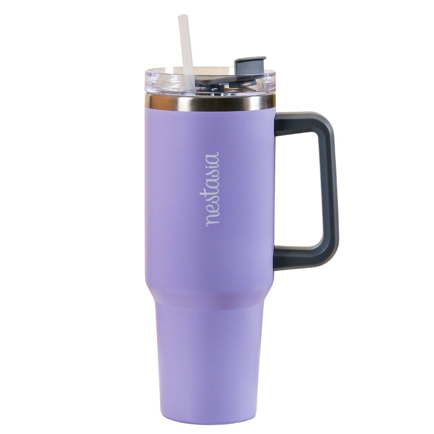 Nestasia Tumbler with Handle Straw & Lid - 1.2L (Purple)